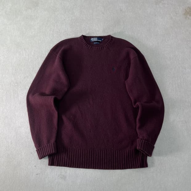 95 폴로랄프로렌 램스울 버건디 니트