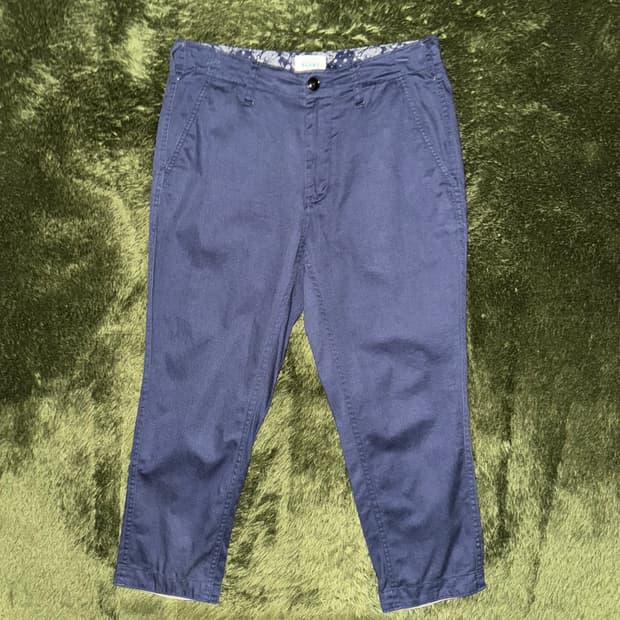 [S] Beams 빔즈 재팬 크롭 워시드 치노 팬츠 네이비