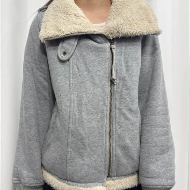 털 사이드지퍼 후드집업 퍼집업 모리걸 빈티지 일본