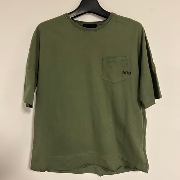 넘버나인 NUMBER (N)INE 카키 백프린트 티셔츠