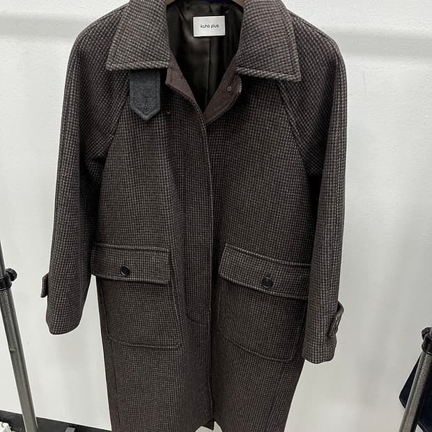 여) 구호 체크 울코트 