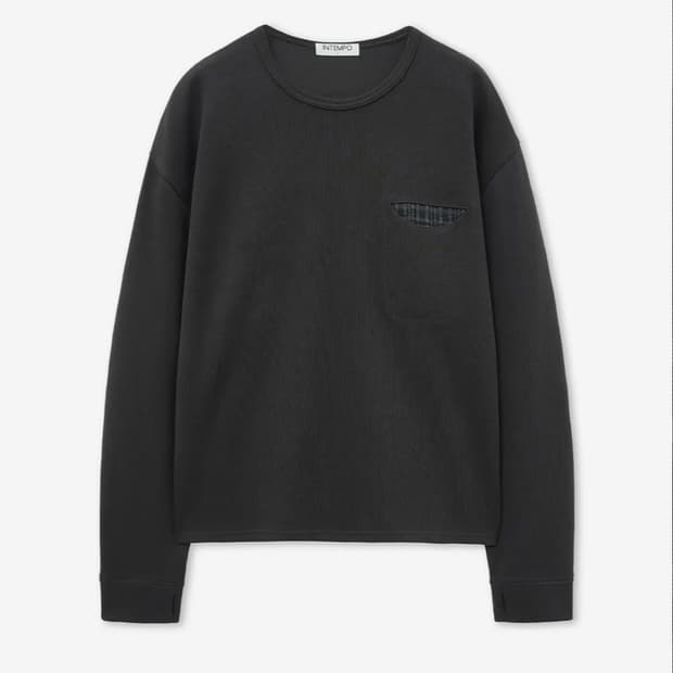 인템포무드 체크인 포켓 롱슬리브 [차콜 L]