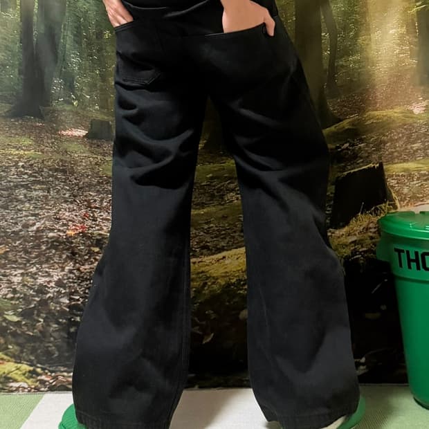 요지야마모토 와이즈 언밸런스 포켓 와이드 팬츠