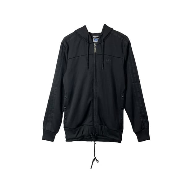 [Adidas] 아디다스 올블랙 스냅버클 트랙 후드 져지