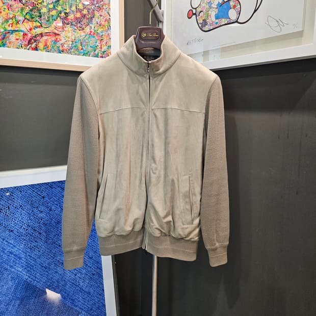 로로피아나 캐시미어 스웨이드 니트 집업