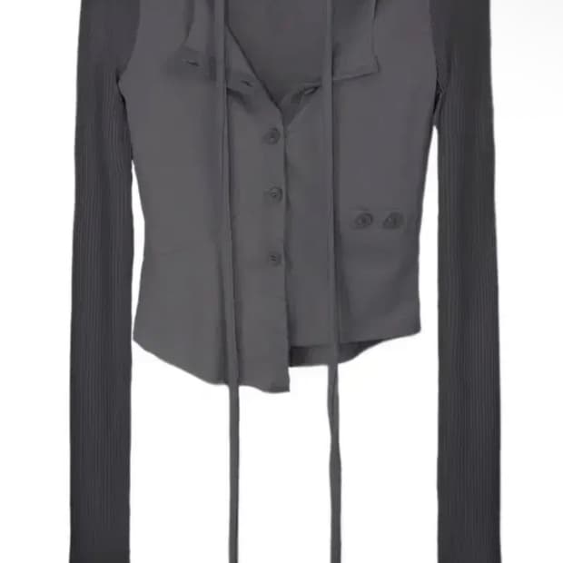 본네 머플러 가디건 차콜