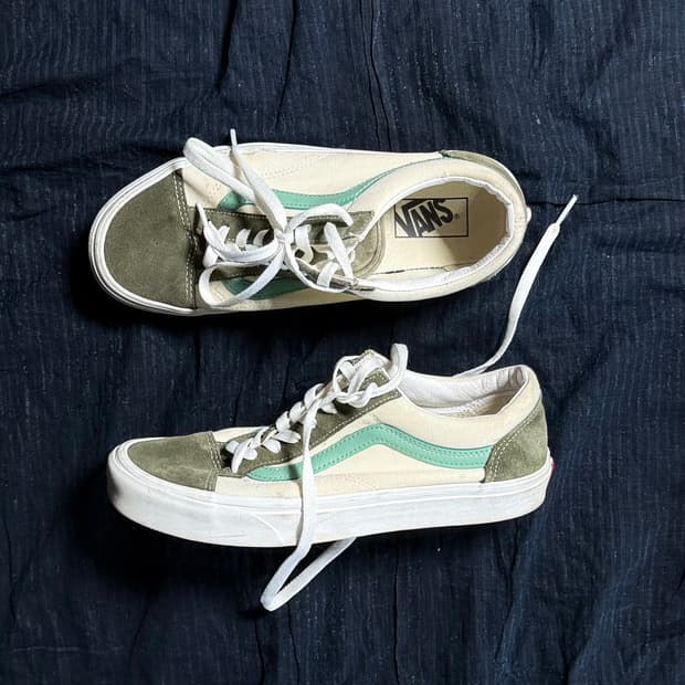 Vans 스타일 36 레트로 스포츠 슈즈 화이트 그린 US8.5
