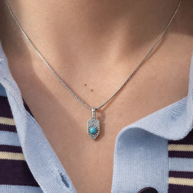 (S925) 터키석 팬던트 목걸이