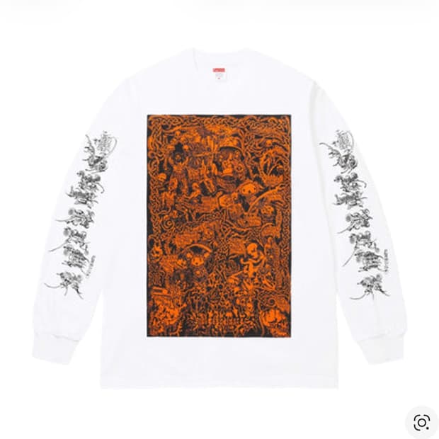 슈프림 웜벳 롱슬리브 티셔츠 화이트 - 26SS