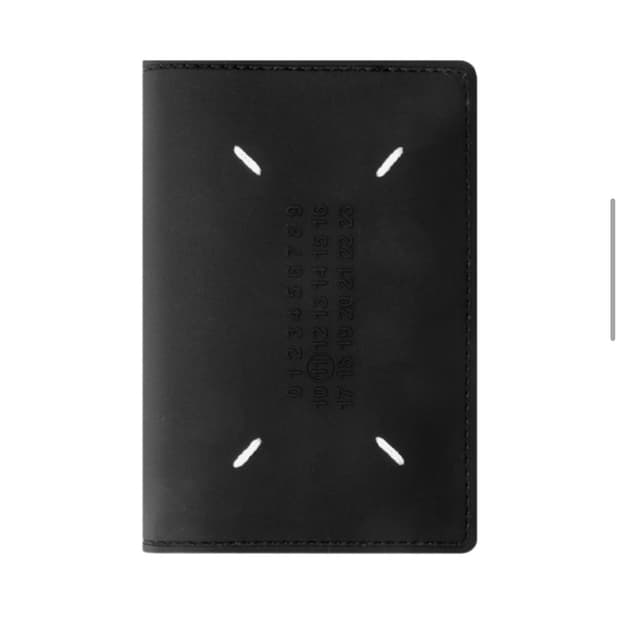 메종 마르지엘라 블랙 넘버 로고 바이폴드 카드 홀더 블랙