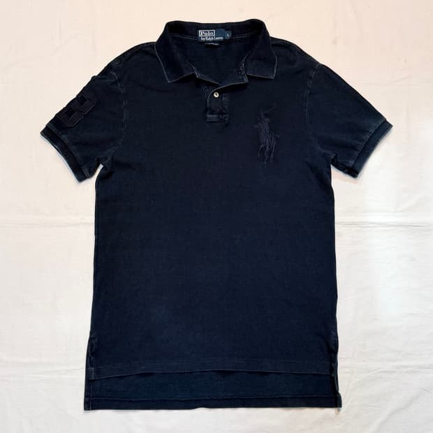 폴로 랄프로렌 빅포니 카라티 워시드 네이비