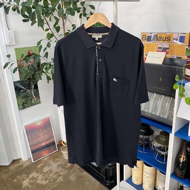 버버리 피케 반팔 카라 티셔츠 XL