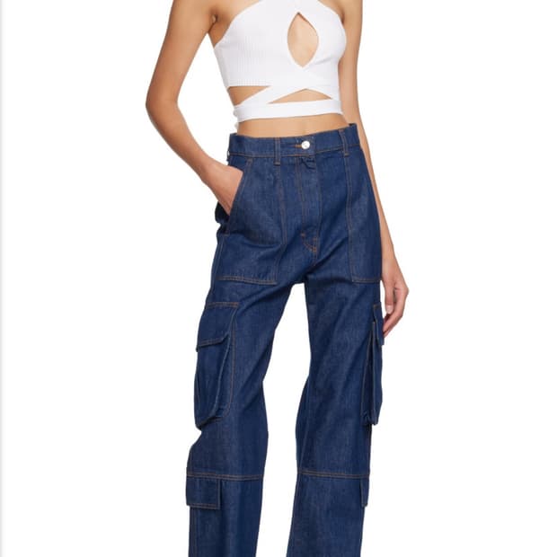 MSGM 엠에스지엠 솔리드 카고 데님팬츠
