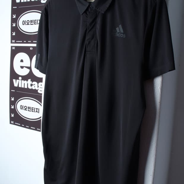 (L-XL) 아디다스 반팔 카라 티셔츠 작은사용감 골프 블랙-H33004