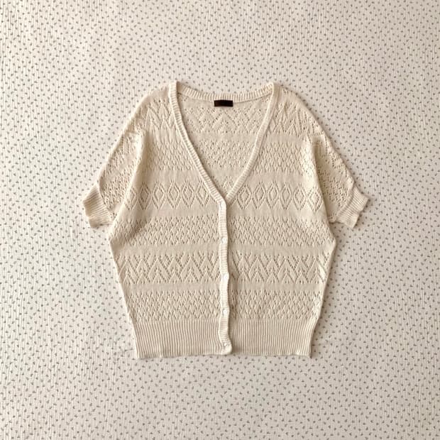아이보리 여름 니트 가디건