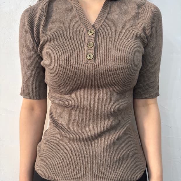 b.k.m.s button glitter slim top