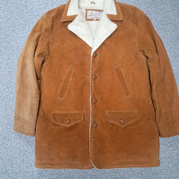 빈티지 스웨이드 쉐르파