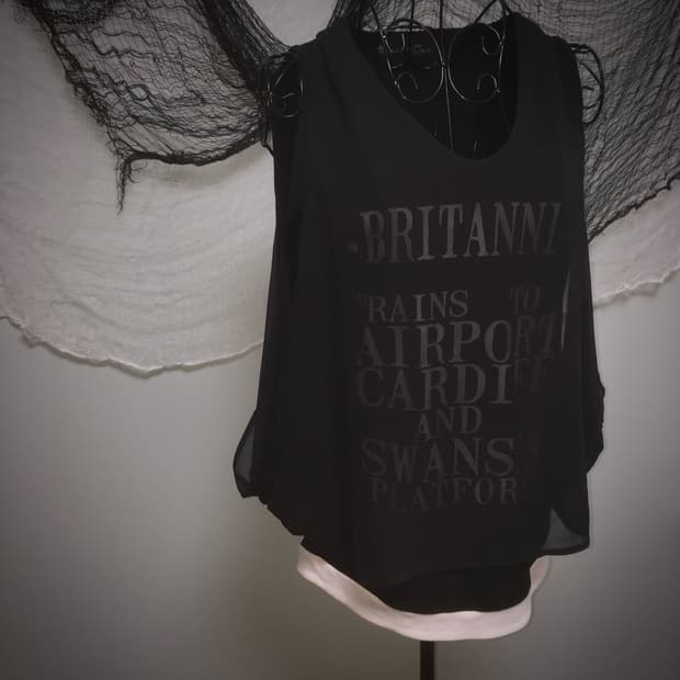Drape chiffon sleeveless T