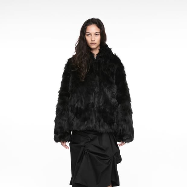 나체 리버시블 후디 퍼자켓 블랙 0 사이즈