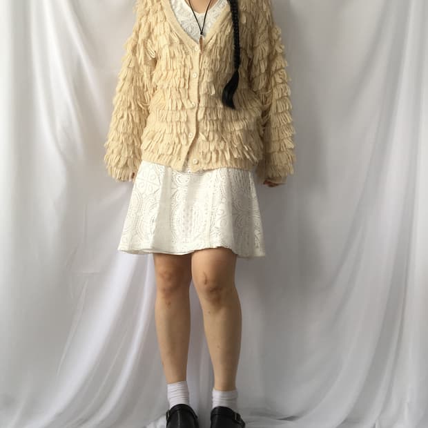 Fluffy knit cardigan