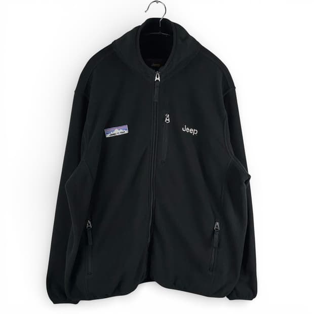 (105) 지프 자수로고 플리스 집업 자켓 블랙
