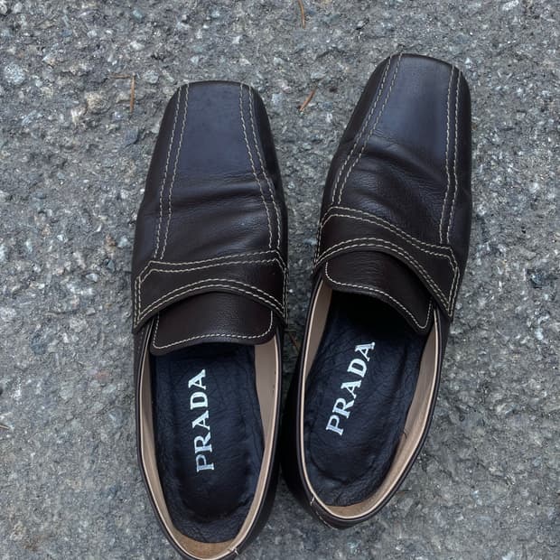 Vintage Prada Contrast Stitch Loafer