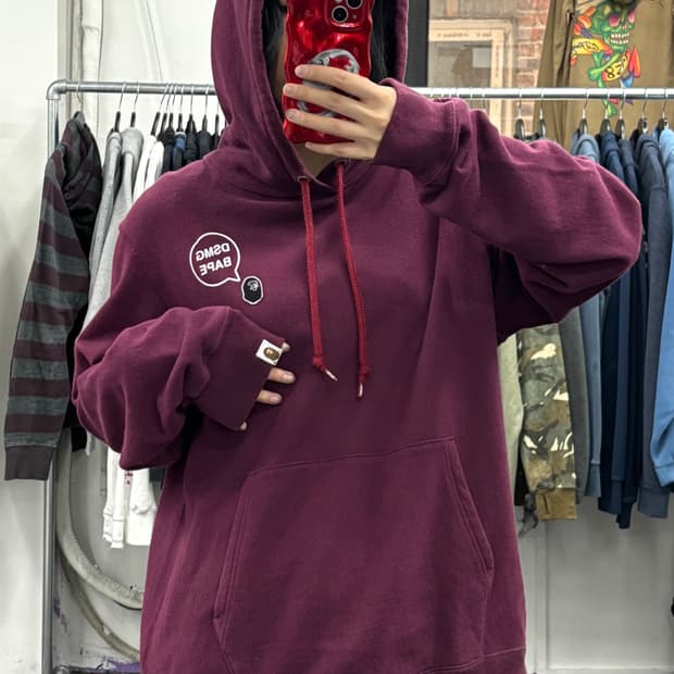 베이프 도버스트릿마켓 긴자 마젠타 후드티