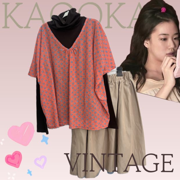 ♥️하구미의 도트 코디세트♥️ 리버시블 미디 스커트 괴짜  러블리 모리