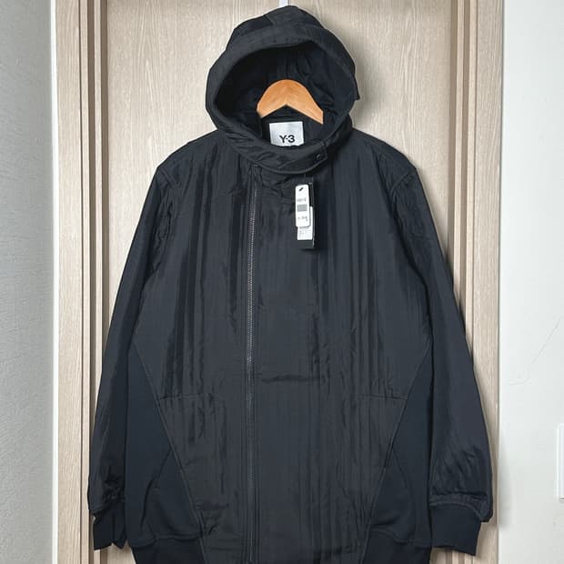 새상품) y3 퀄팅 후드 자켓100/블랙
