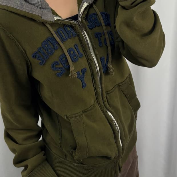 아베크롬비 카키 후드집업