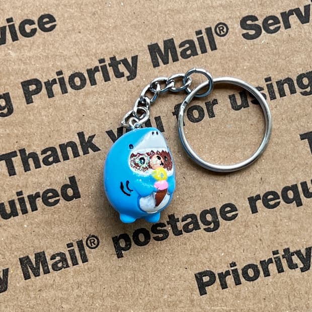 90s vtg Baby Shark Figure Keyring