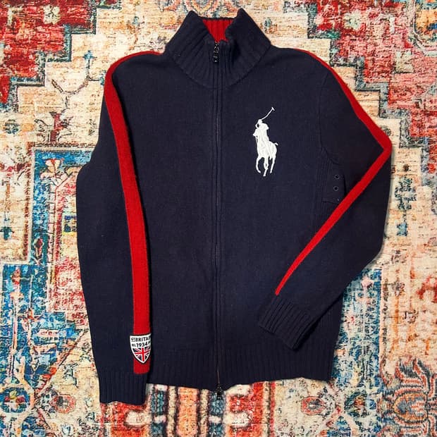 [M] 폴로 랄프로렌 유니온잭빅포니 램스울 니트 집업
