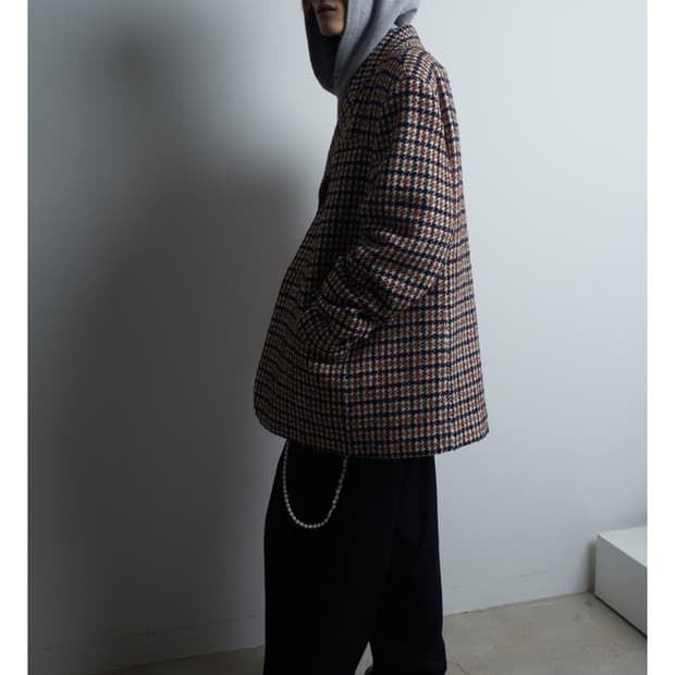 크러쉬어게인 houndtooth tweed big 블레이저