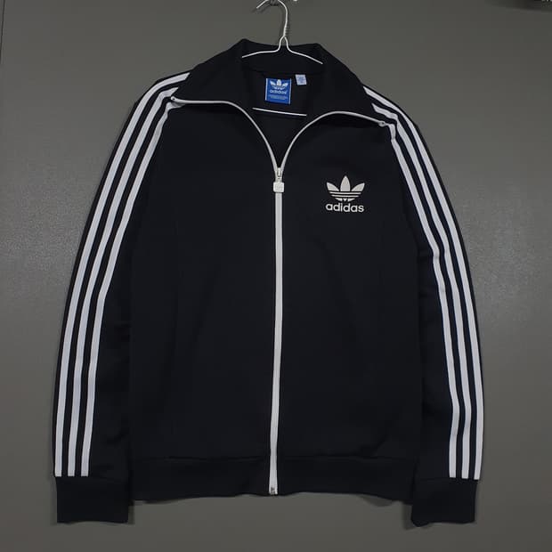 95 (M) 아디다스 유로파 파이어버드 트랙탑 져지 자켓 희귀 벨벳 블랙