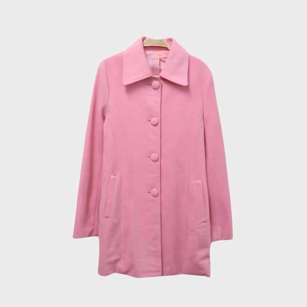 EPEE 핑크 딸기우유 히메갸루 울 혼방 미디 코트 62015