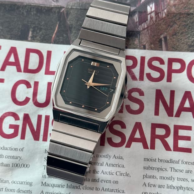 세이코 Seiko 쿼츠 다이얼 스퀘어 데이 데이트