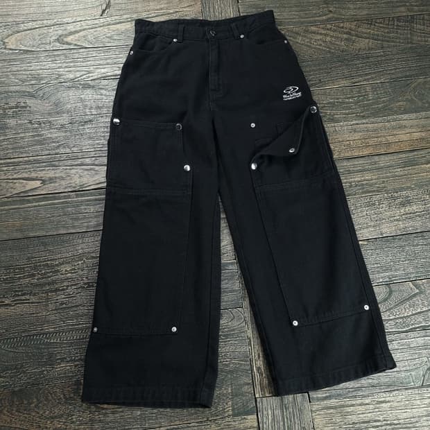 [트래블] 워크샵 와이드 더블니 카펜터 팬츠 블랙 M18361