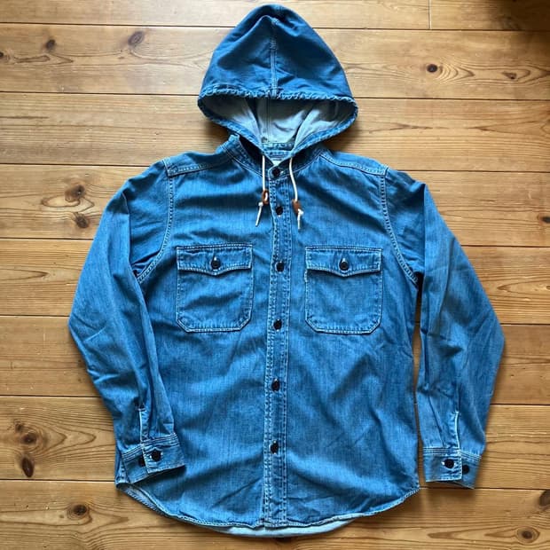 [3]오어슬로우 데님 후드 셔츠
