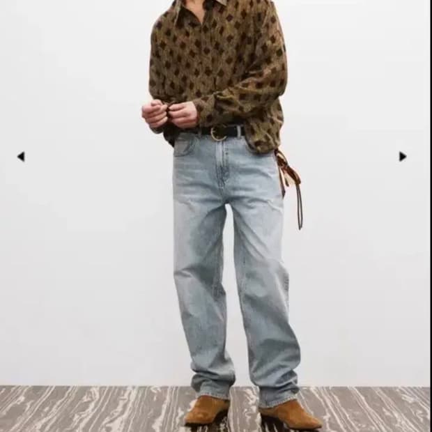 렉토 25SS 디스트로이드 데님진 데님팬츠 라이트블루 L