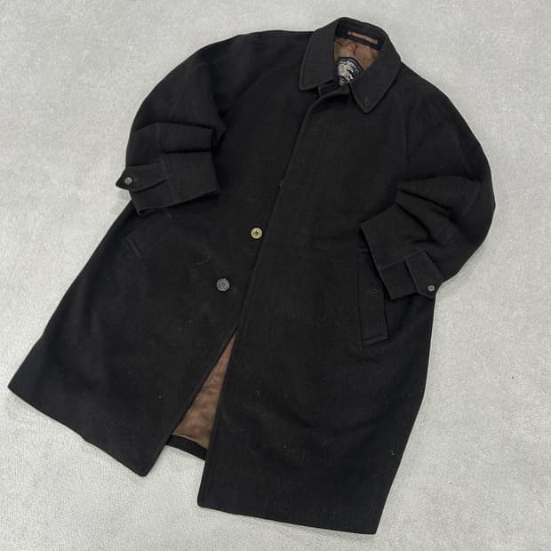 버버리 블랙 구형 울 코트 m