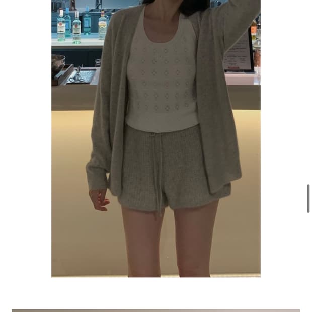 웨어워더 rue raccoon cardigan +shorts(웜그레이)