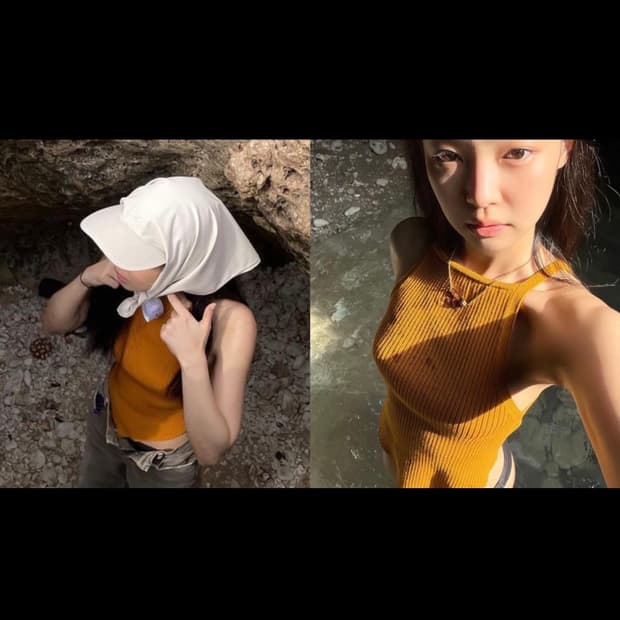 꾸레쥬 니트 나시 제니 착용