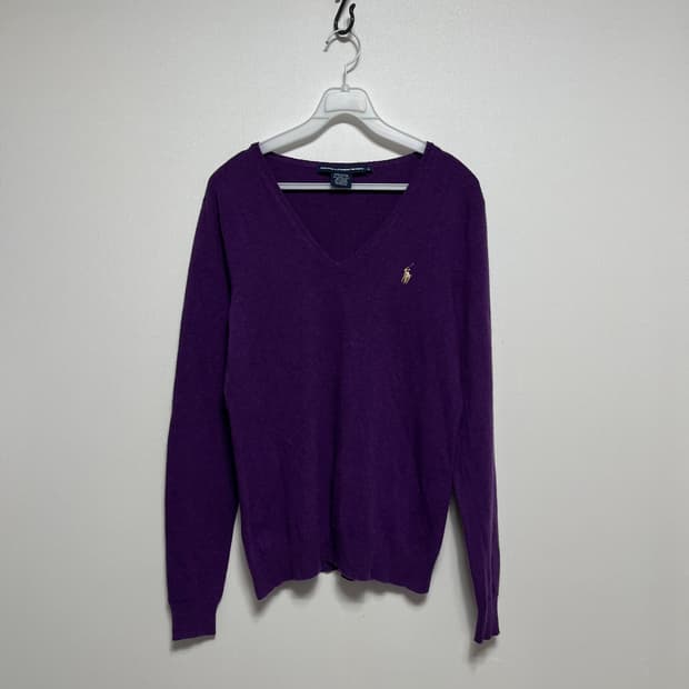 폴로 랄프로렌 캐시미어 혼방 브이넥 니트 