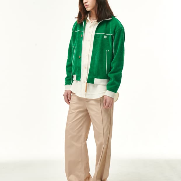 하젠 벨루어 숏 트랙 자켓 펀 그린 XL