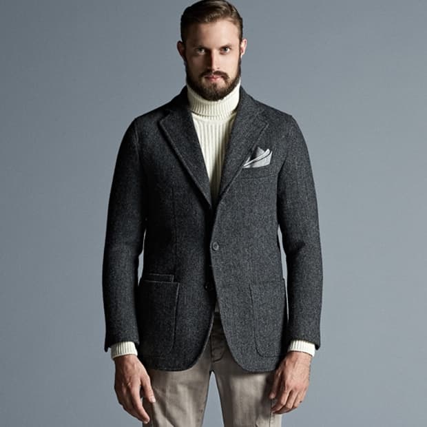 라 카타넬라 울 헤링본 자켓