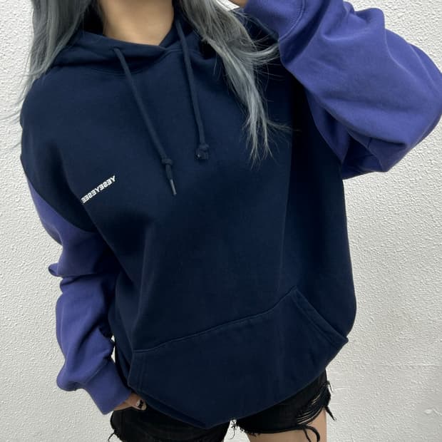 예쓰아이씨 퍼플배색 네이비 후드 L (새상품)