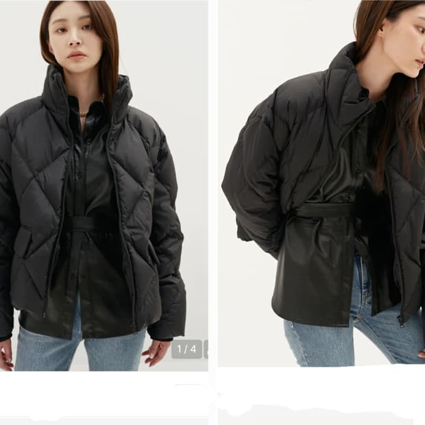 PLAC 21FW 플랙 퀼팅 다운 숏 패딩 / 여 FREE 블랙
