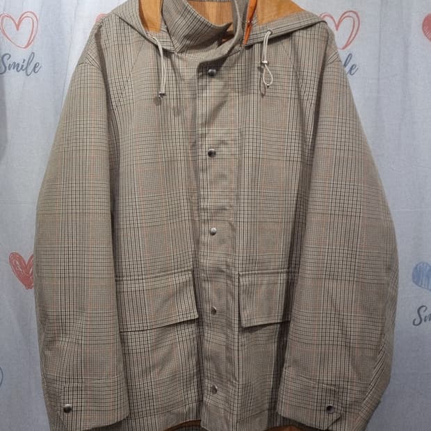 정품) 솔리드옴므 후드 체크 자켓 