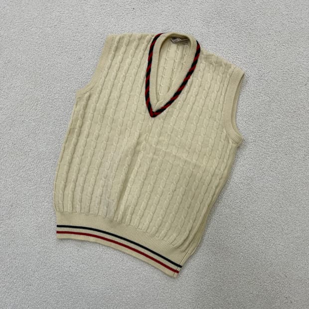 실측확인 구찌 빈티지 울 니트 조끼 0324M