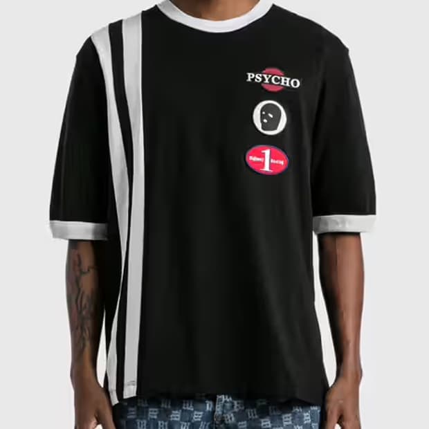  유스 인 바라클라바 레이서 링거 반팔티셔츠 XL 